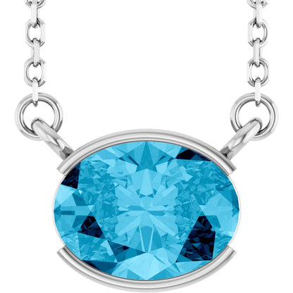 Open Bezel Gemstone Necklace