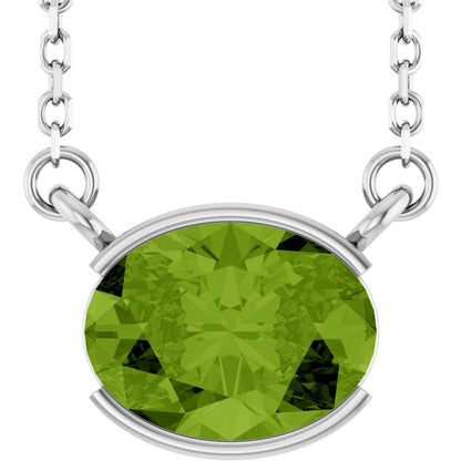 Open Bezel Gemstone Necklace