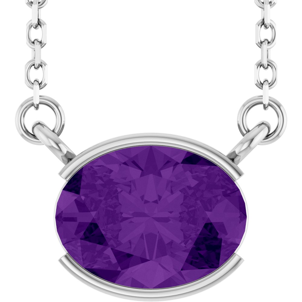 Open Bezel Gemstone Necklace