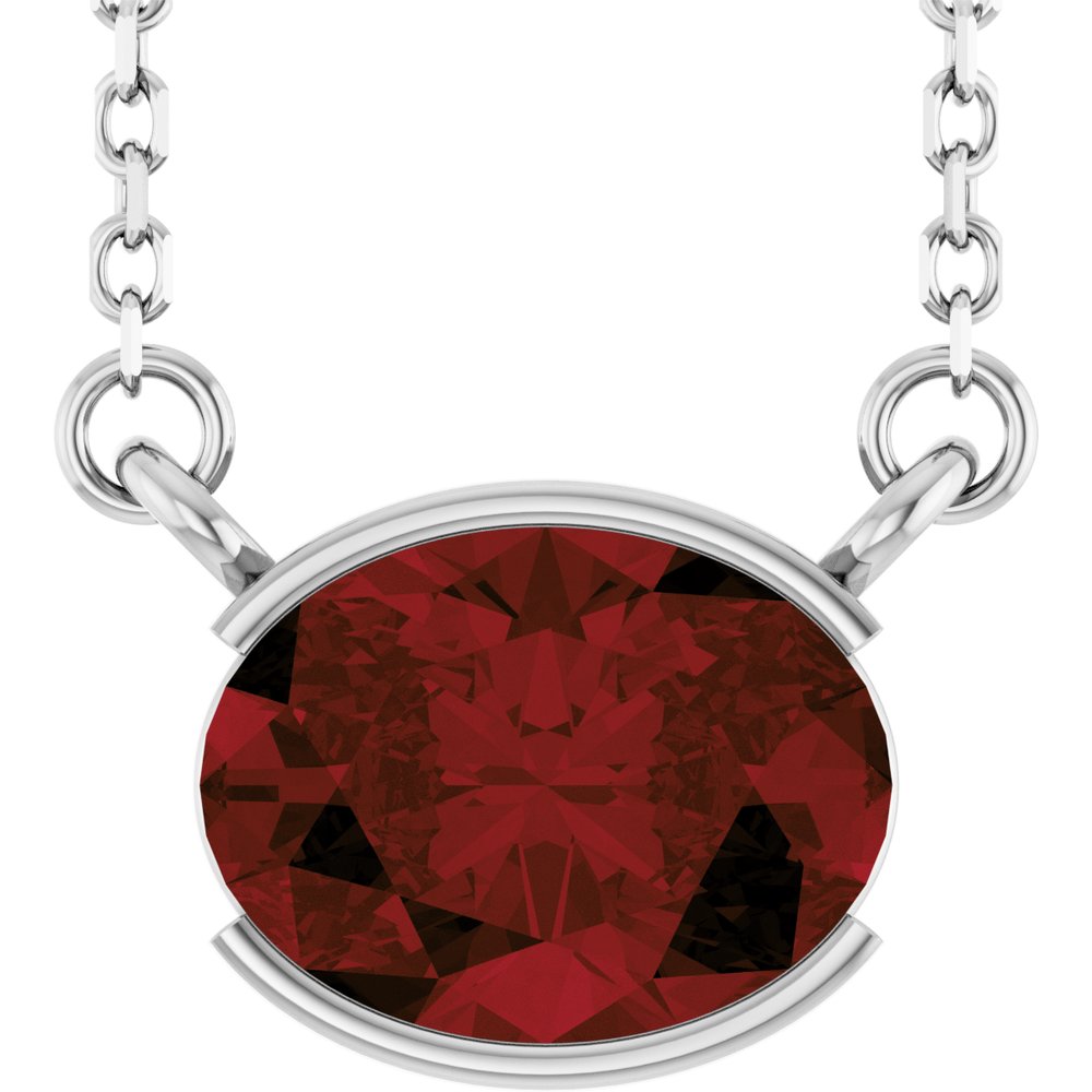 Open Bezel Gemstone Necklace