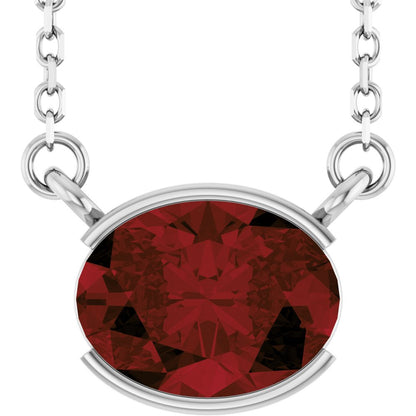 Open Bezel Gemstone Necklace