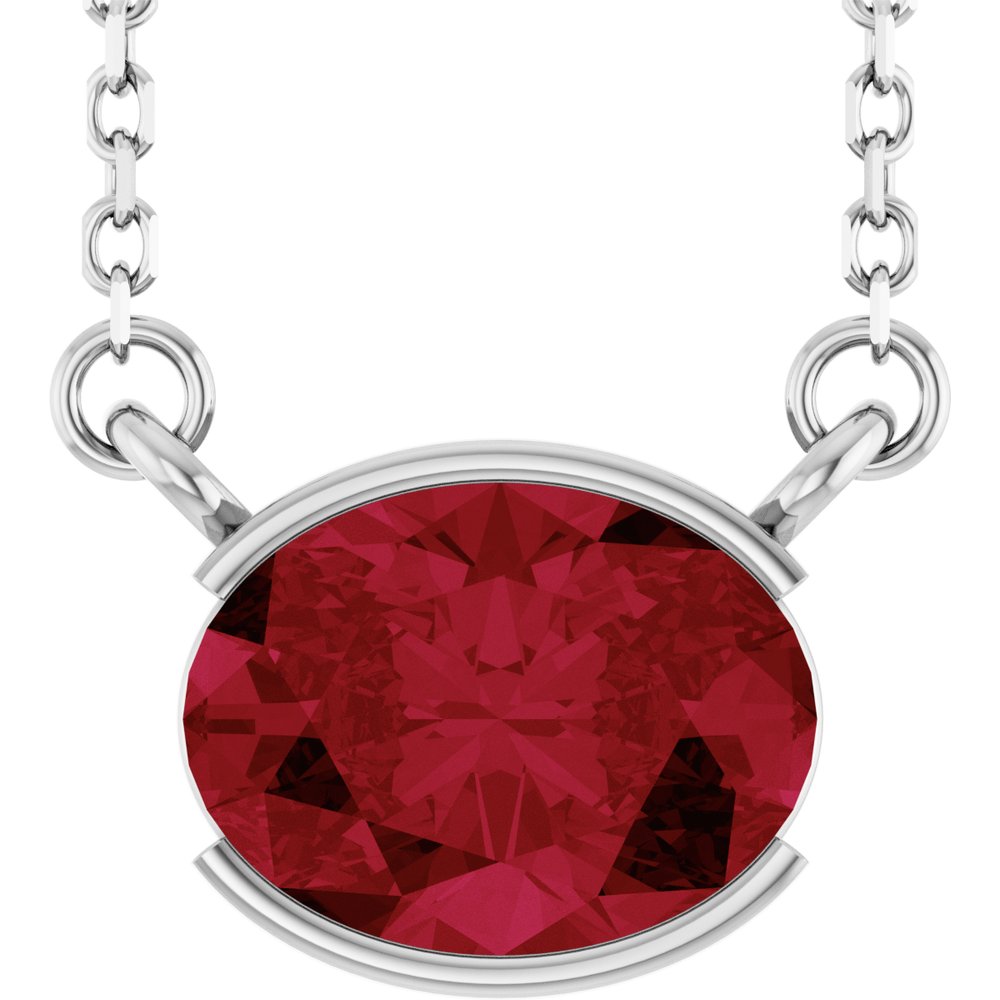 Open Bezel Gemstone Necklace