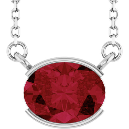 Open Bezel Gemstone Necklace