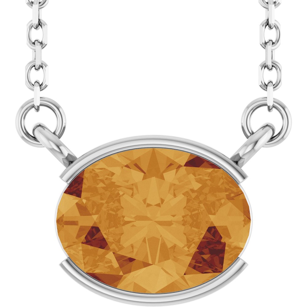 Open Bezel Gemstone Necklace