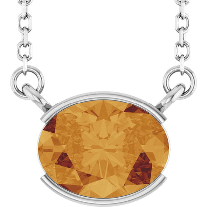 Open Bezel Gemstone Necklace