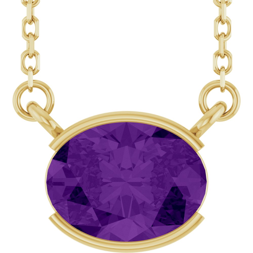Open Bezel Gemstone Necklace