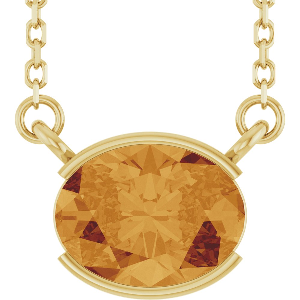 Open Bezel Gemstone Necklace