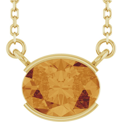 Open Bezel Gemstone Necklace
