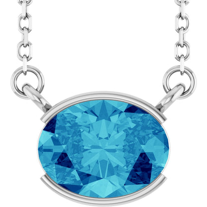 Open Bezel Gemstone Necklace