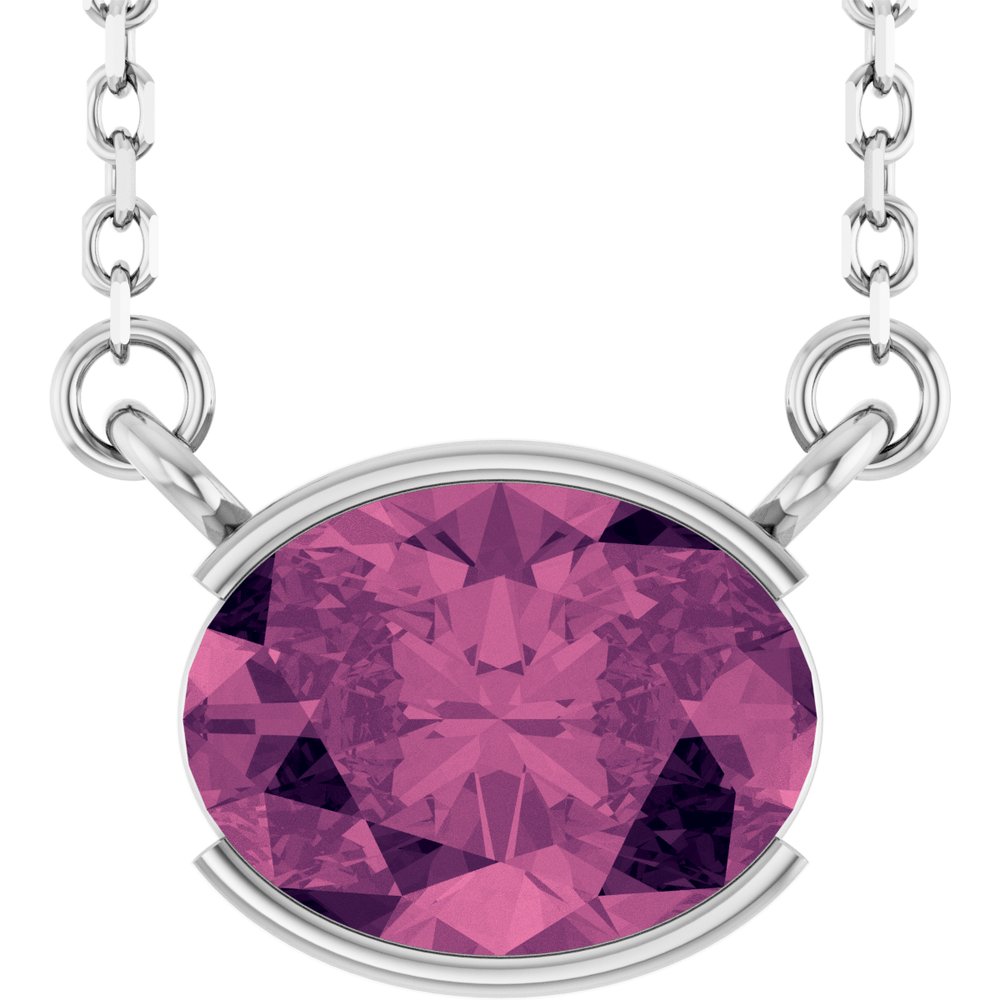 Open Bezel Gemstone Necklace
