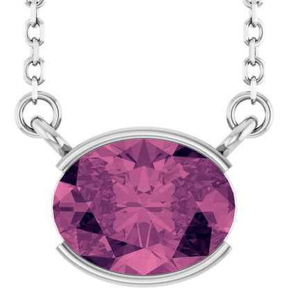 Open Bezel Gemstone Necklace