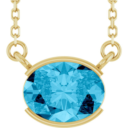 Open Bezel Gemstone Necklace