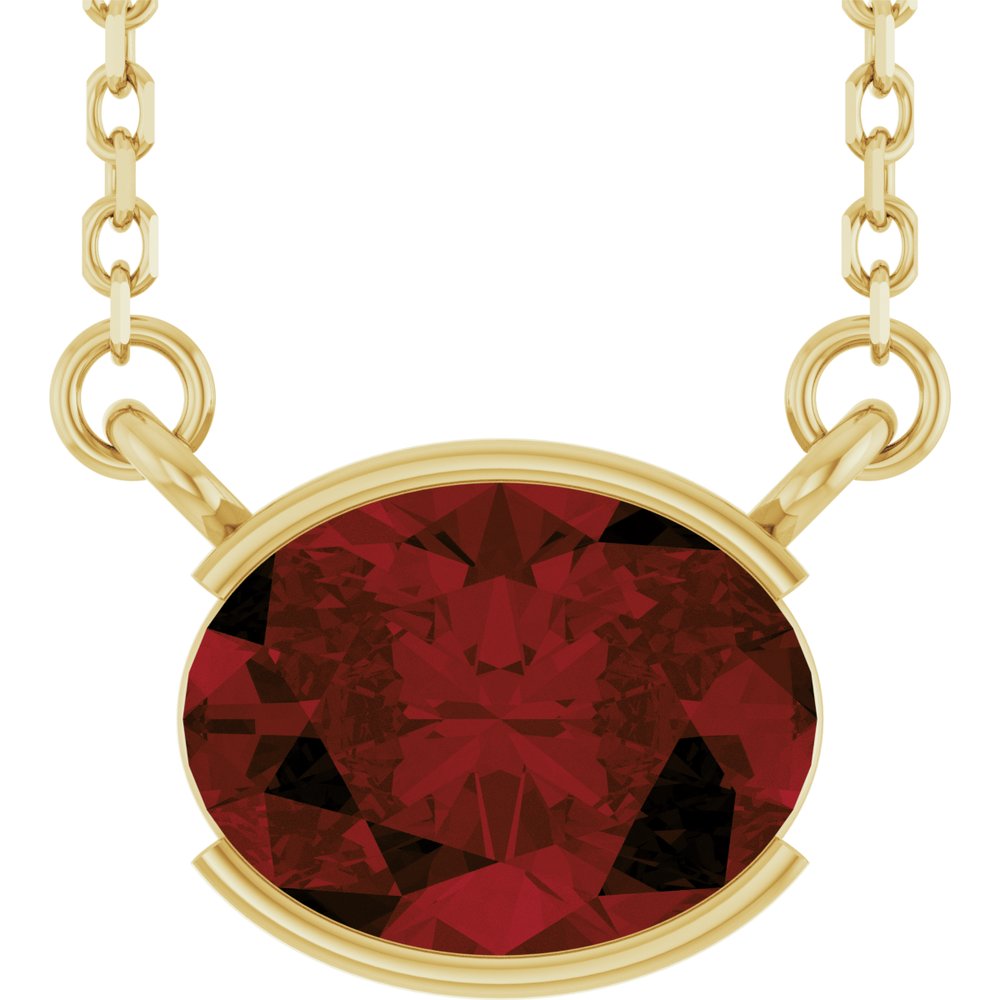 Open Bezel Gemstone Necklace