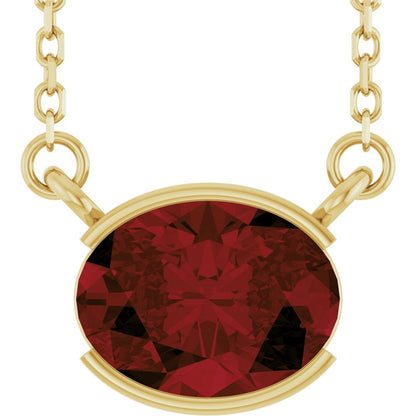 Open Bezel Gemstone Necklace