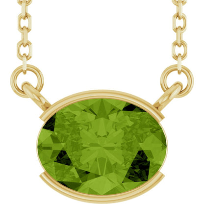 Open Bezel Gemstone Necklace