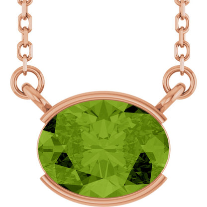 Open Bezel Gemstone Necklace