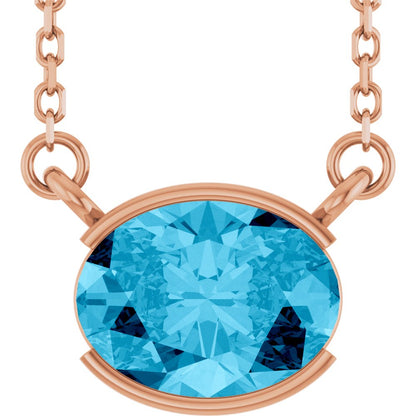Open Bezel Gemstone Necklace