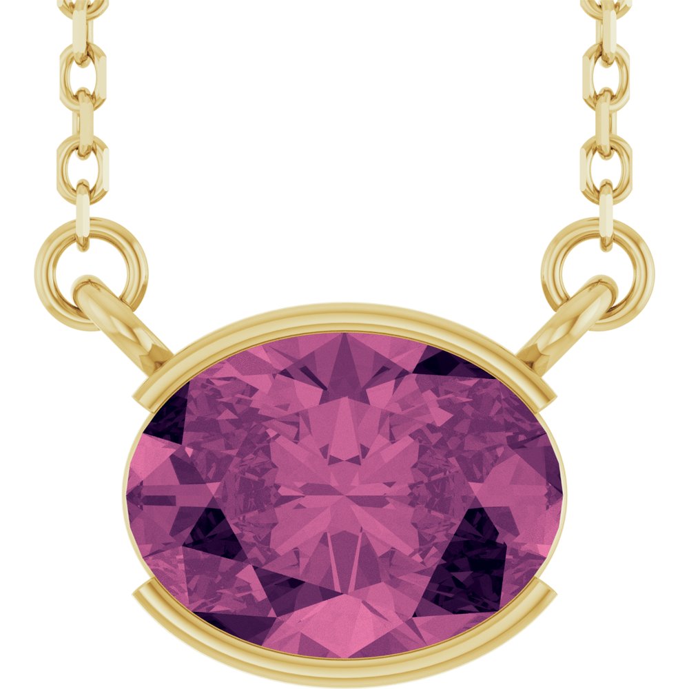 Open Bezel Gemstone Necklace