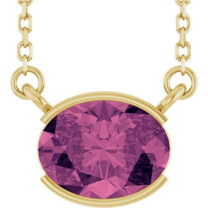 Open Bezel Gemstone Necklace