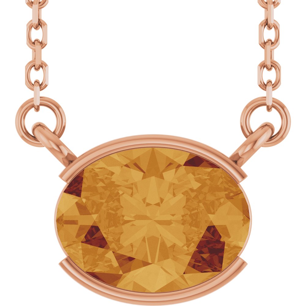 Open Bezel Gemstone Necklace