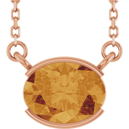 Open Bezel Gemstone Necklace