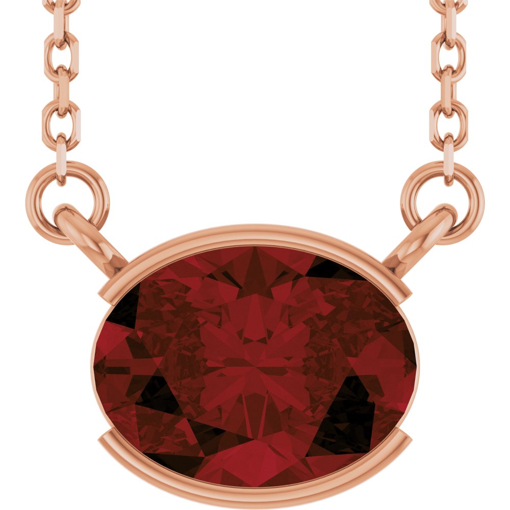 Open Bezel Gemstone Necklace