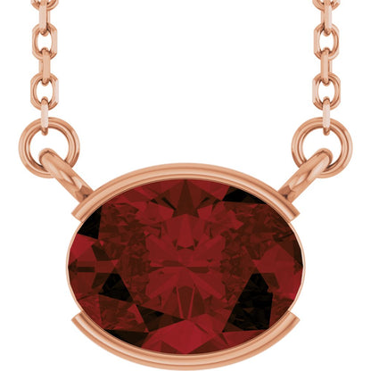Open Bezel Gemstone Necklace
