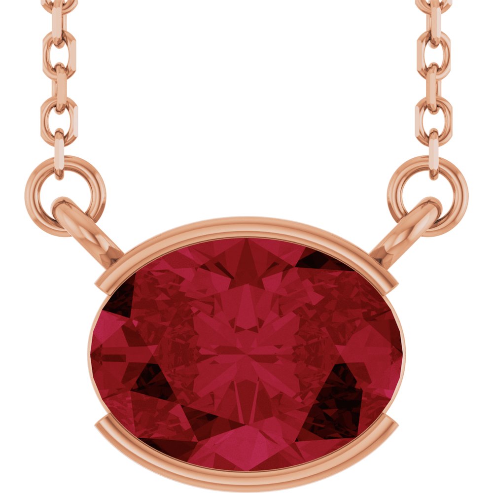 Open Bezel Gemstone Necklace