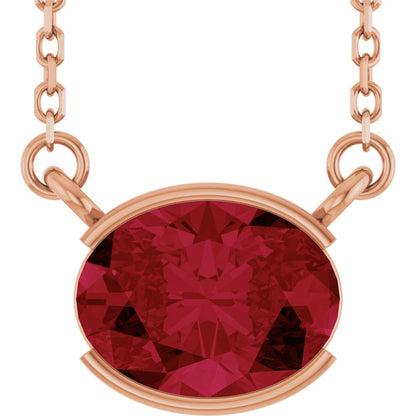 Open Bezel Gemstone Necklace