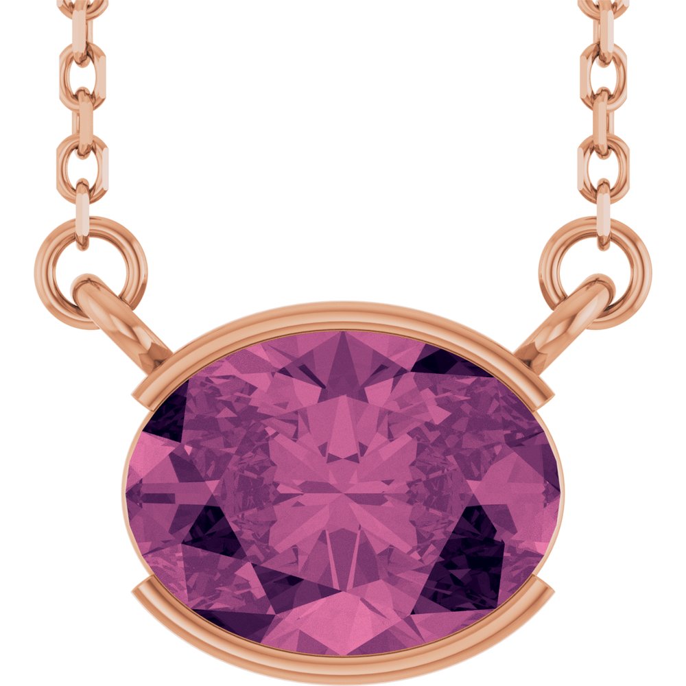 Open Bezel Gemstone Necklace