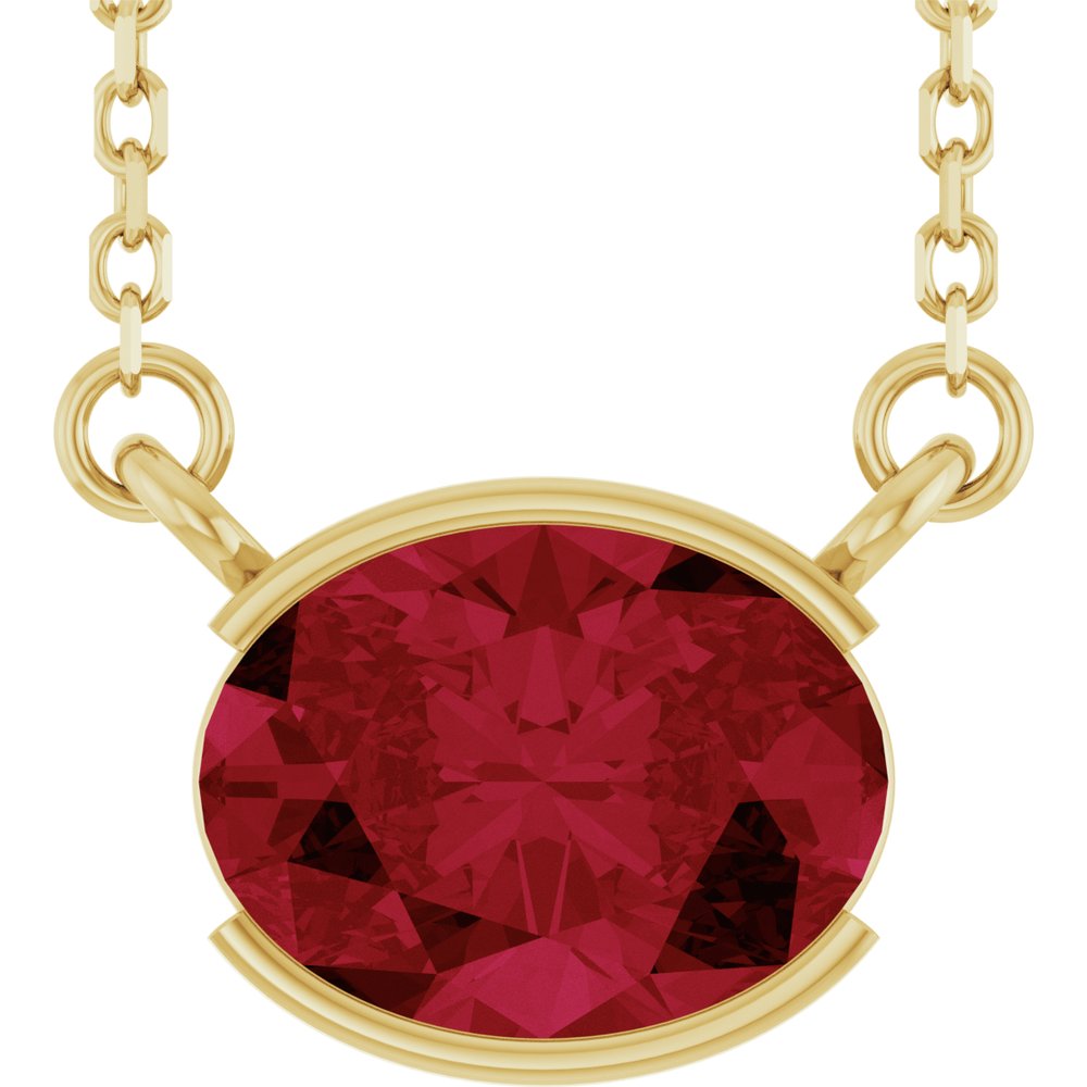 Open Bezel Gemstone Necklace