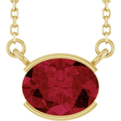 Open Bezel Gemstone Necklace