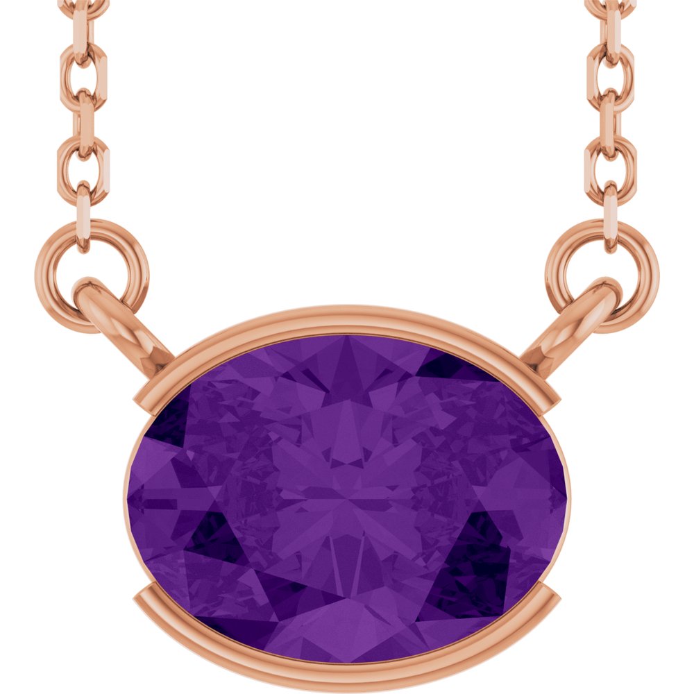Open Bezel Gemstone Necklace