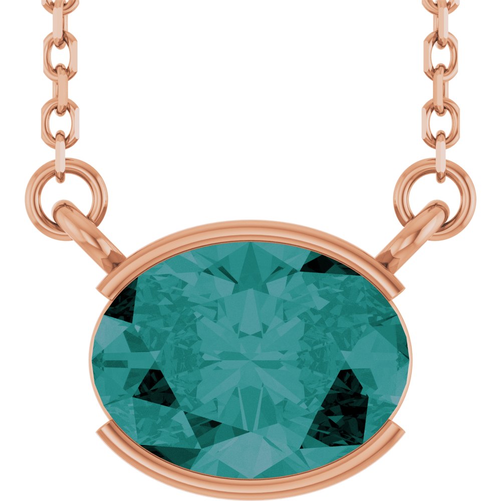 Open Bezel Gemstone Necklace