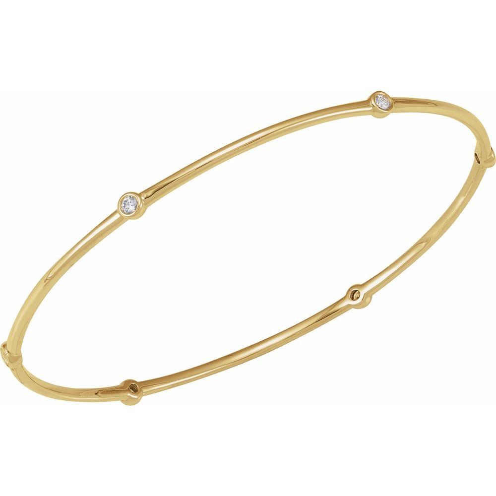 1/4ct Natural Diamond Bezel Bangle