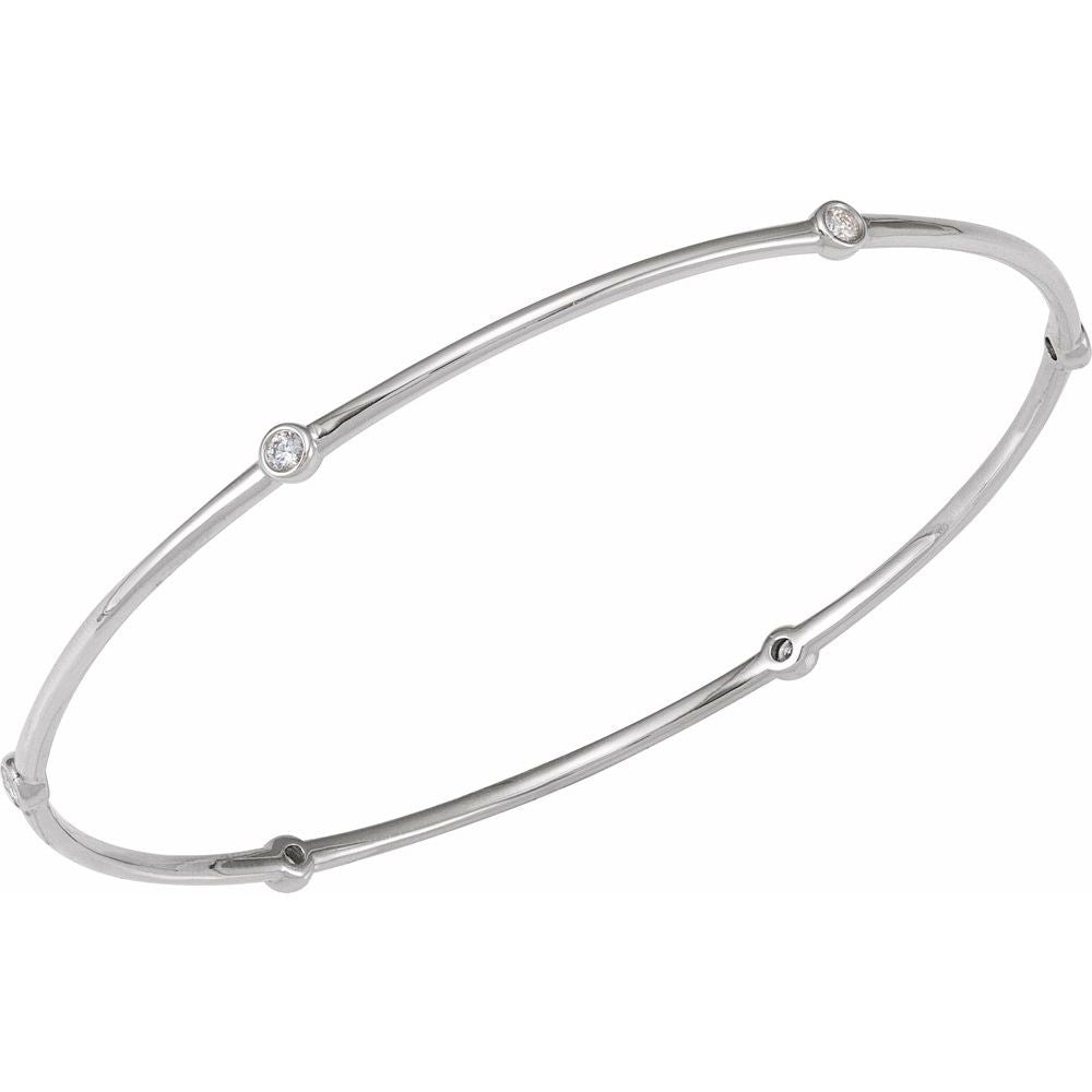 1/4ct Natural Diamond Bezel Bangle