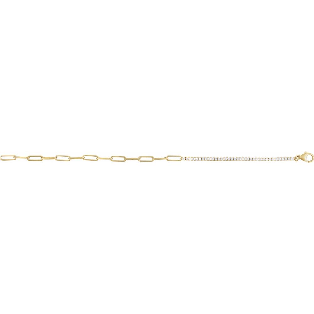 14k 1 CT Diamond Line/Paperclip Braclet