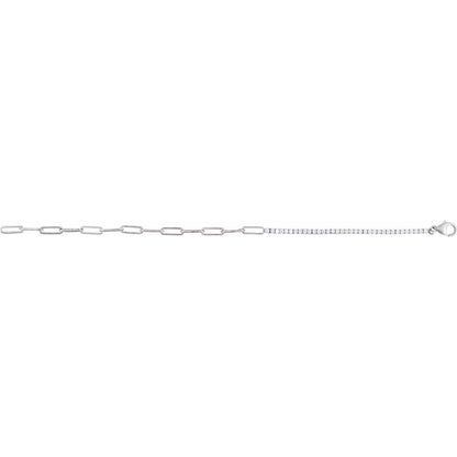 14k 1 CT Diamond Line/Paperclip Braclet
