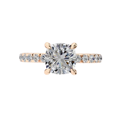 Cushion Diamond Engagement Ring in Rose Gold