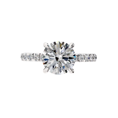 Round Diamond Engagement Ring in White Gold