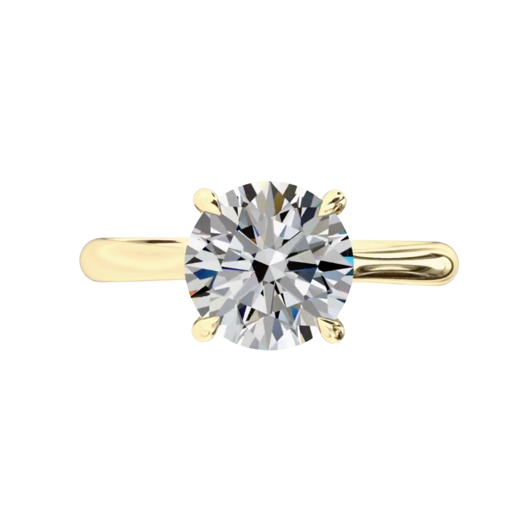 Round Diamond Engagement Ring in Yellow Gold