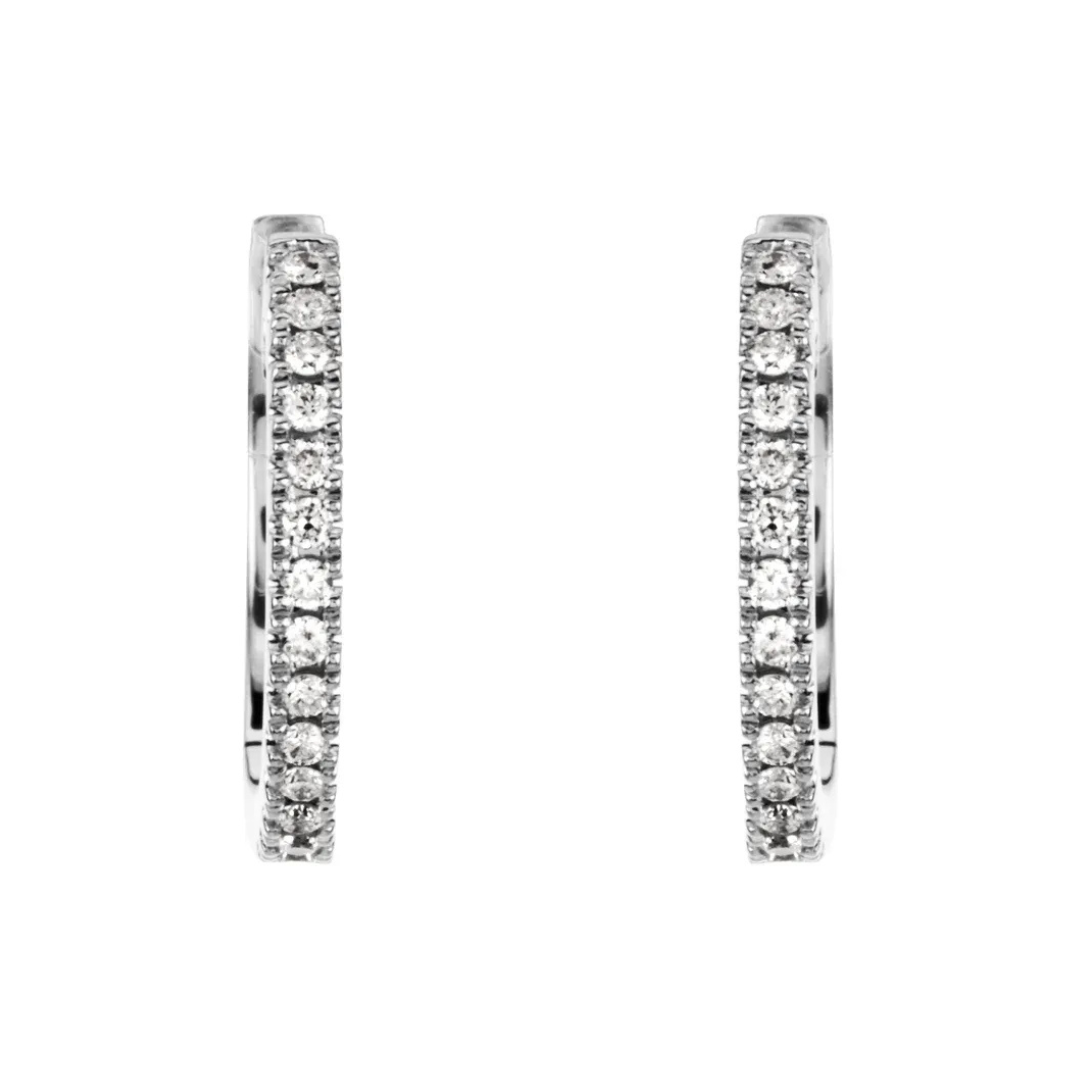 Diamond Huggies in White Gold