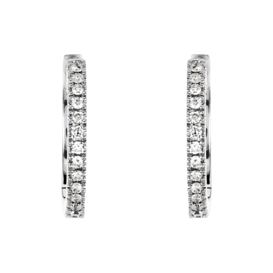 Diamond Huggies in White Gold
