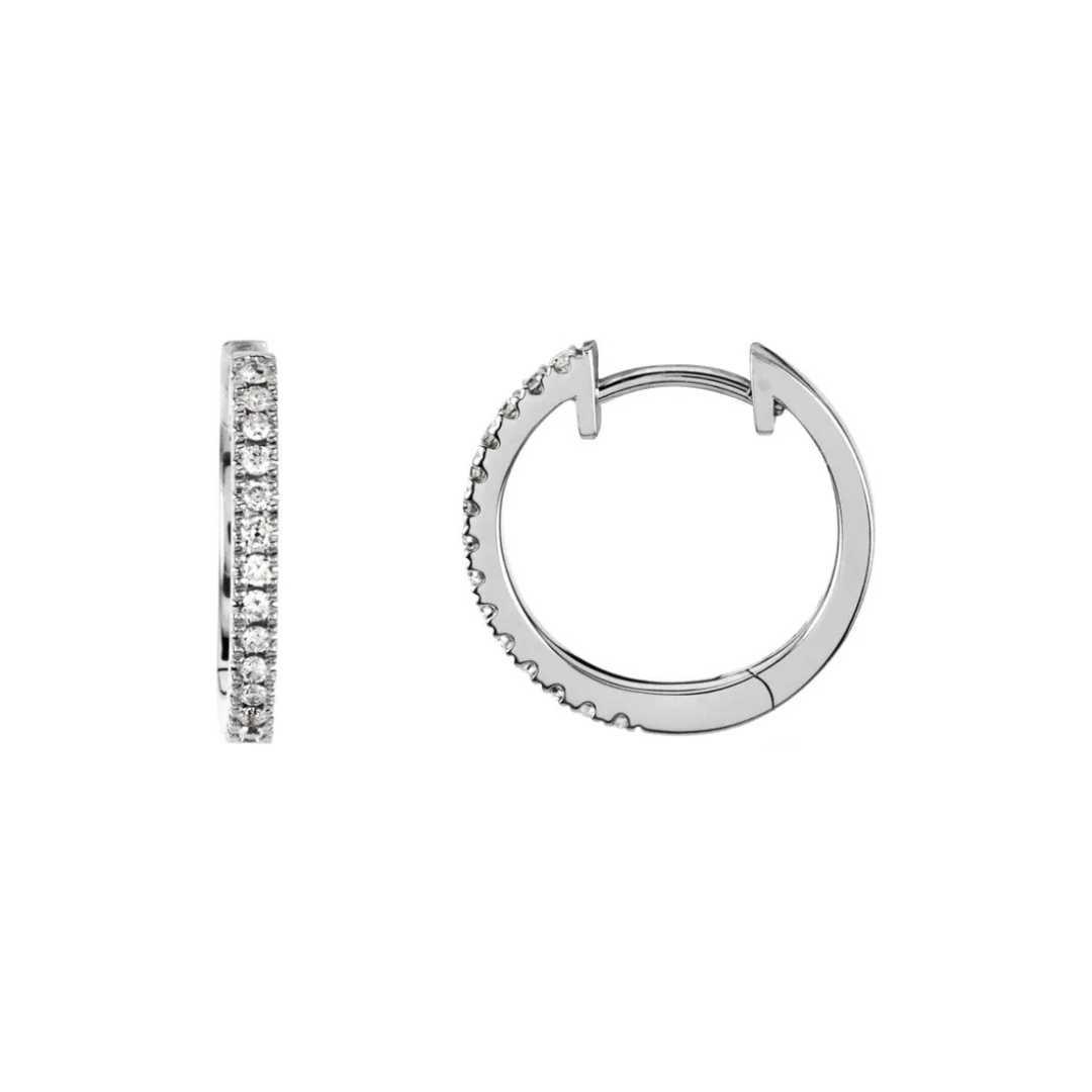 Diamond Huggies in White Gold