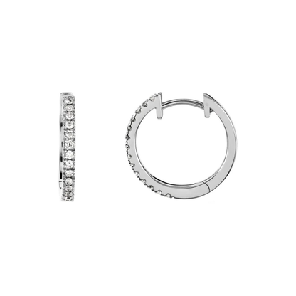 Diamond Huggies in White Gold