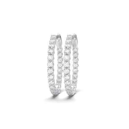 Diamond Inside Out Hoops in White Gold