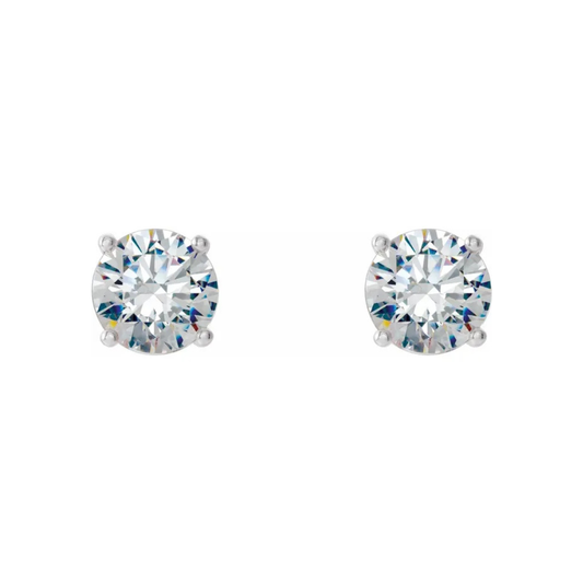 Four Prong Martini Diamond Studs