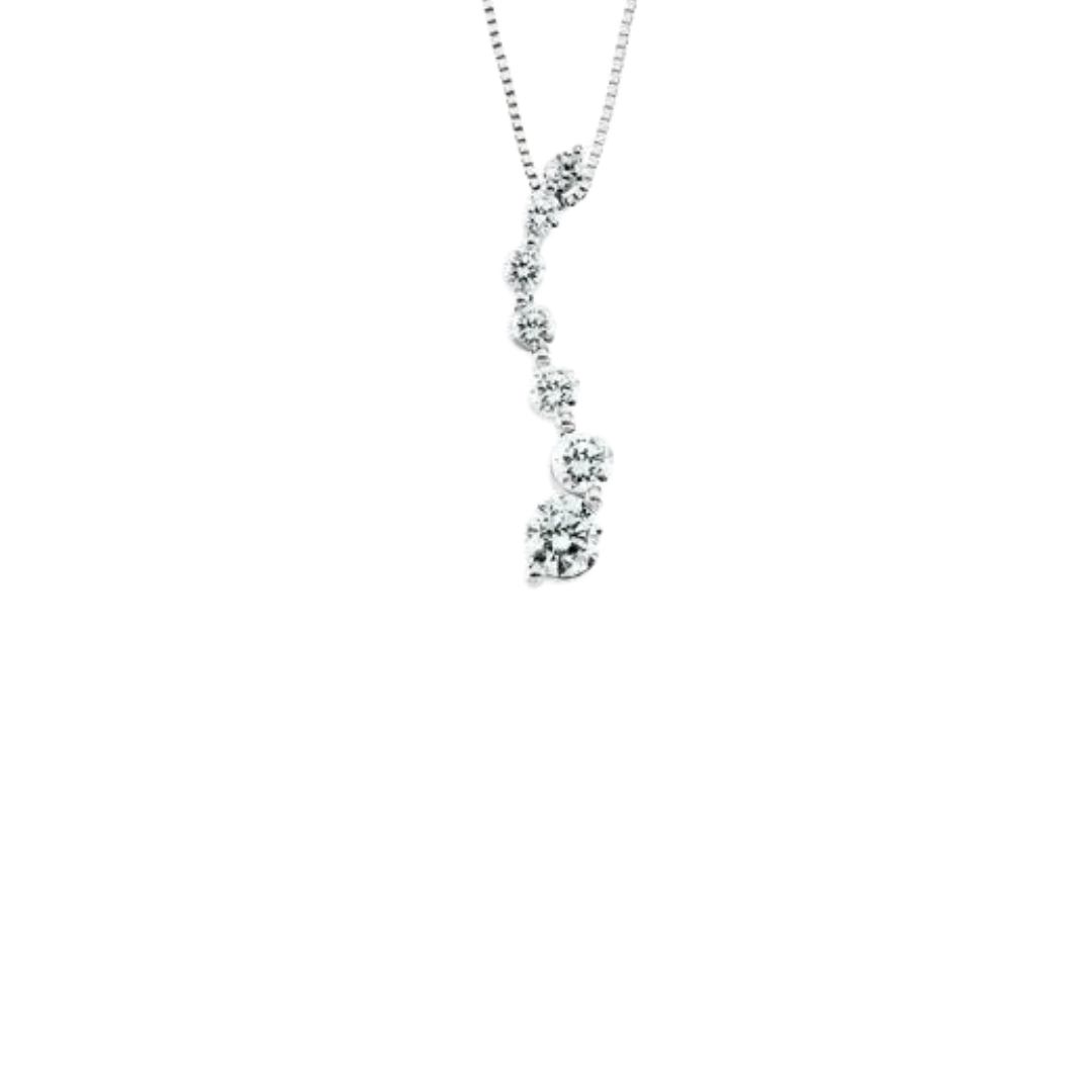 Diamond Pendant featuring multiple diamonds set in white gold on a white gold chain