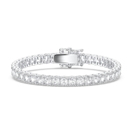 Oval Diamond Tennis Bracelet in White Gold