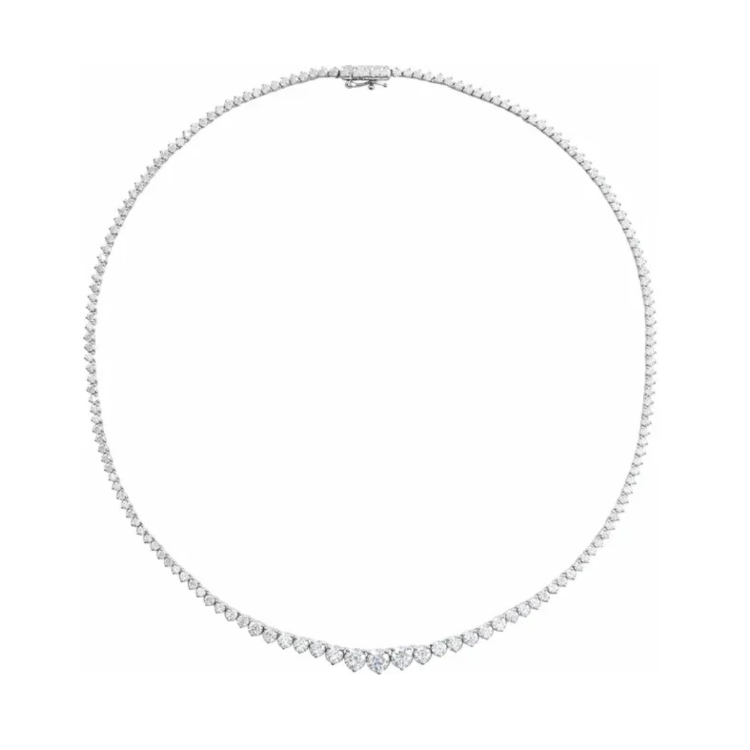 Diamond necklace on a white background